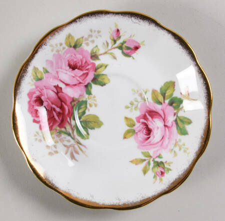 American Beauty (White Background) Saucer for Footed Cup