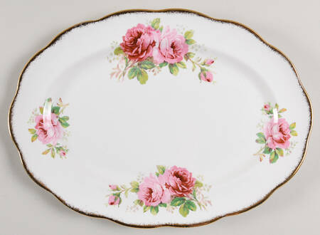 American Beauty (White Background) 13" Oval Serving Platter