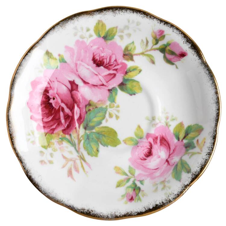 American Beauty (White Background) Saucer for Footed Cup