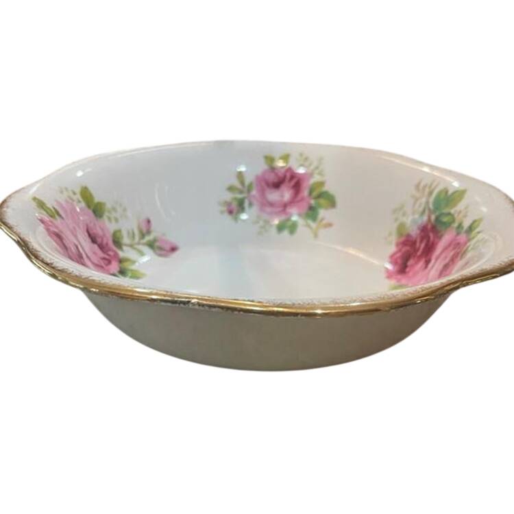 American Beauty (White Background) 9" Round Vegetable Bowl