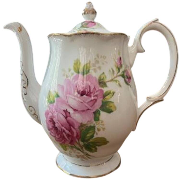 American Beauty (White Background) Small Coffee Pot & Lid