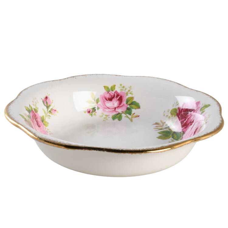 American Beauty (White Background) 9" Round Vegetable Bowl
