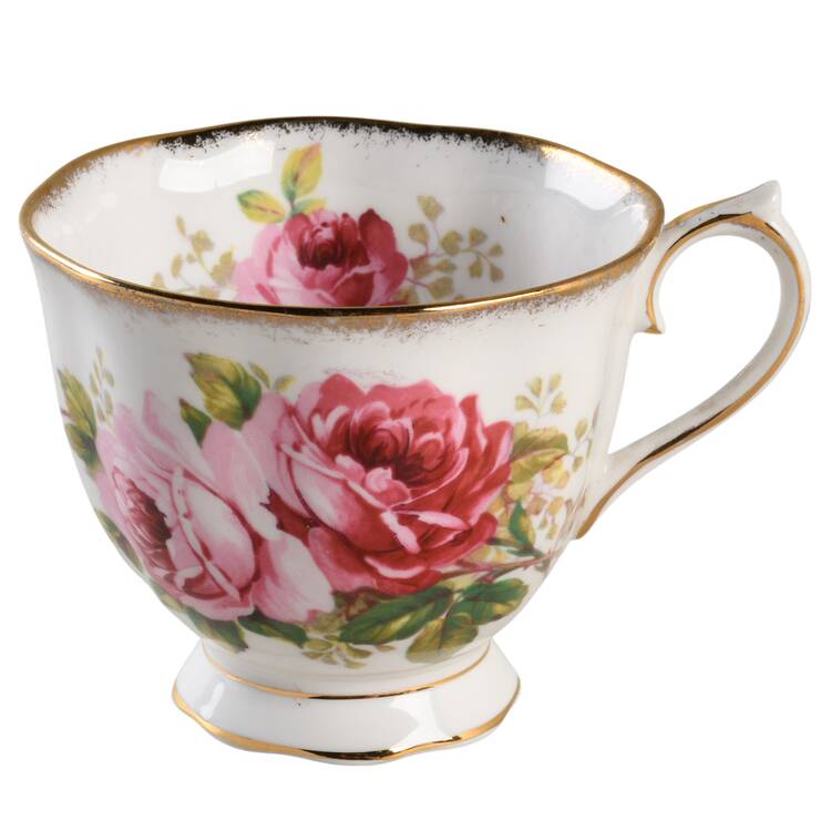 American Beauty (White Background) Cup for Dessert Plate & Cup Set