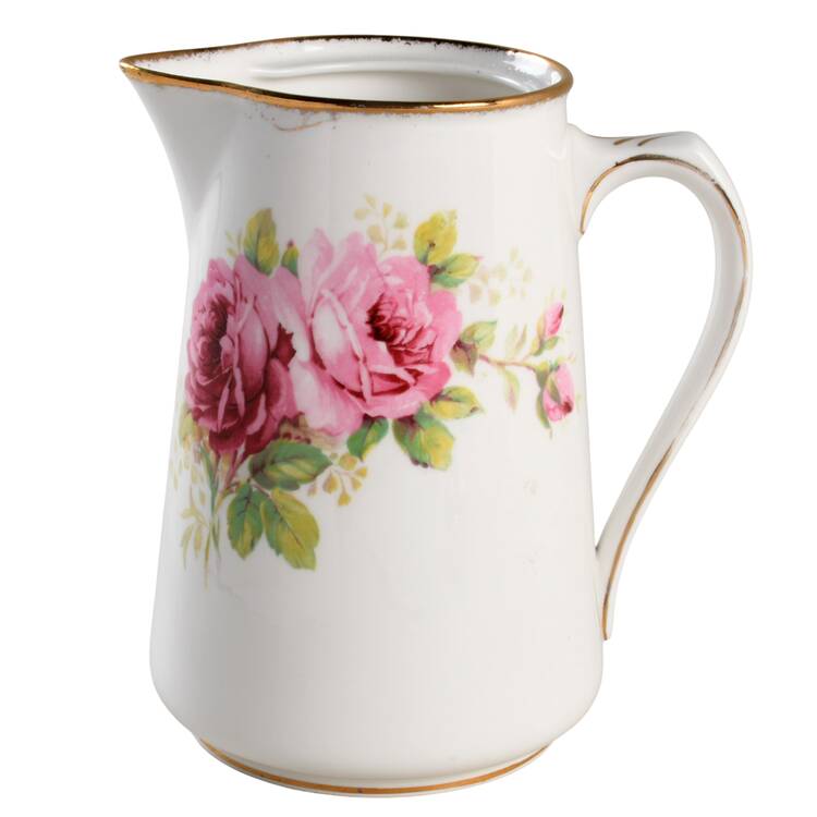 American Beauty (White Background) Small Coffee Pot No Lid