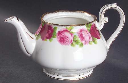 American Beauty (White Background) Teapot No Lid