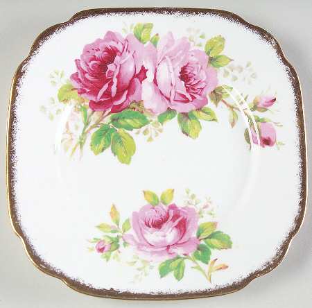 American Beauty (White Background) Square Bread & Butter Plate