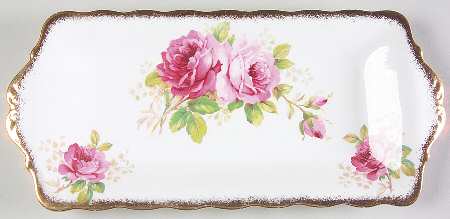 American Beauty (White Background) Tray for Creamer & Open Sugar