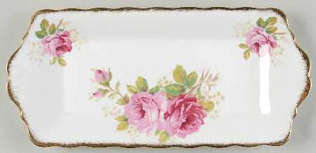 American Beauty (White Background) Tray for Creamer & Open Sugar