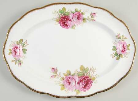 American Beauty (White Background) 13" Oval Serving Platter