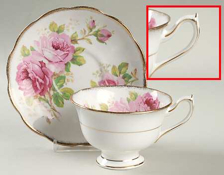 American Beauty (White Background) Footed Cup & Saucer Set