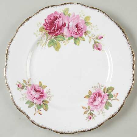 American Beauty (White Background) Luncheon Plate