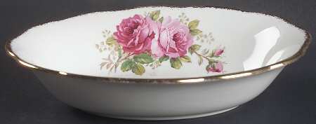 American Beauty (White Background) 9" Oval Vegetable Bowl