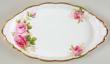 American Beauty (White Background) Tray for Creamer & Open Sugar
