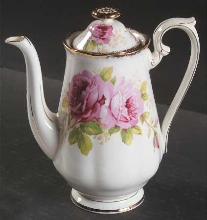 American Beauty (White Background) Mini Coffee Pot & Lid