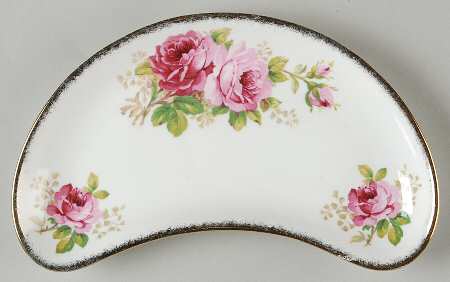 American Beauty (White Background) Crescent Salad Plate