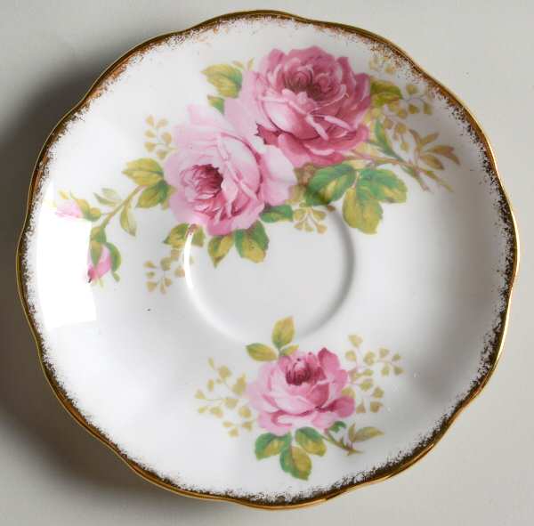 American Beauty (White Background) Saucer for Footed Demitasse Cup