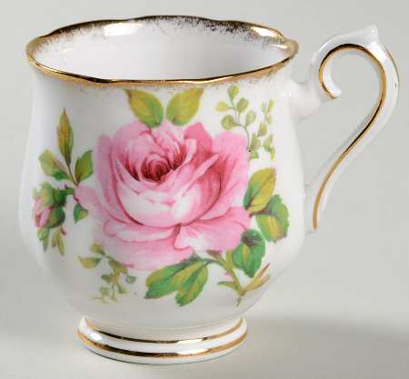 American Beauty (White Background) Footed Demitasse Cup