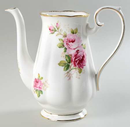 American Beauty (White Background) Coffee Pot No Lid