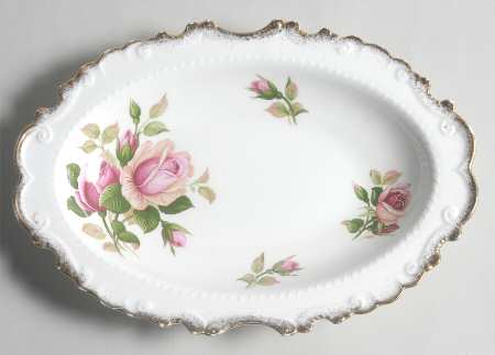 Anniversary Rose 10" Oval Serving Platter