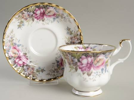 Autumn Roses Footed Cup & Saucer Set