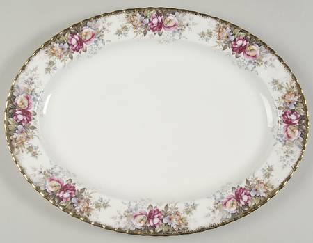 Autumn Roses 16" Oval Serving Platter