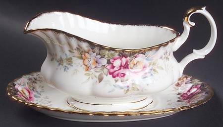 Autumn Roses Gravy Boat & Underplate