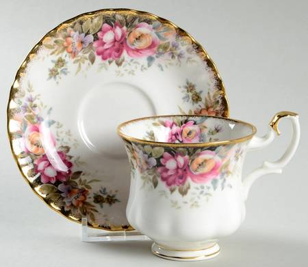 Autumn Roses Footed Demitasse Cup & Saucer Set