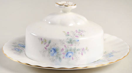 Blue Blossom Round Covered Butter