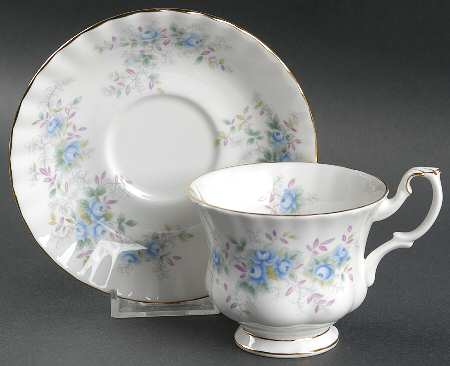 Blue Blossom Footed Cup & Saucer Set