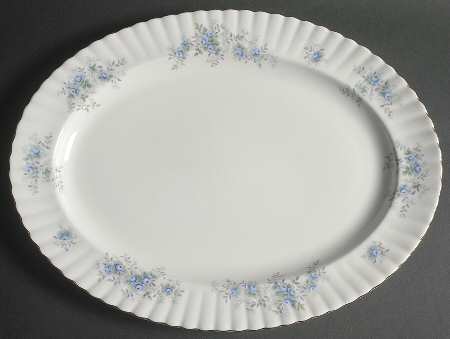 Blue Blossom 16" Oval Serving Platter
