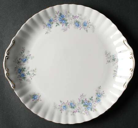 Blue Blossom Handled Cake Plate