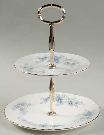 Blue Blossom 2-Tiered Serving Tray (Salad & Bread/Butter Plate)