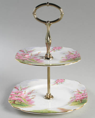Blossom Time 2-Tiered Serving Tray (Salad & Bread/Butter Plate)