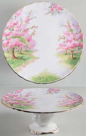 Blossom Time 9" Diameter Pedestal Cake Stand