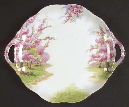 Blossom Time Handled Cake Plate