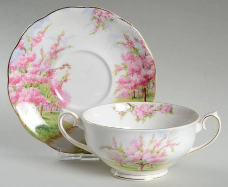 Blossom Time Footed Cream Soup Bowl