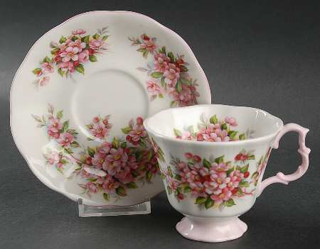 Blossom Time Series Footed Cup & Saucer Set