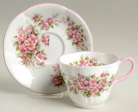 Blossom Time Series Footed Cup & Saucer Set