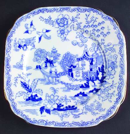 Blue Willow Square Bread & Butter Plate