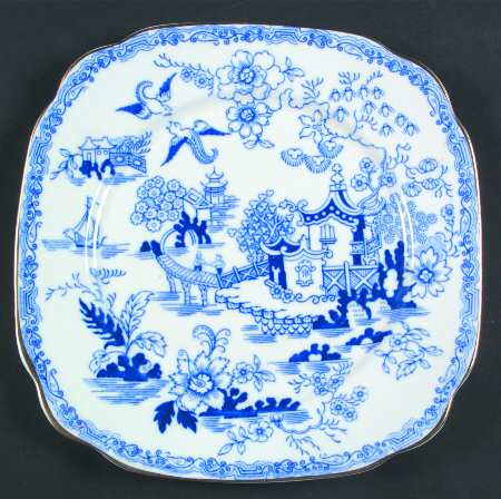 Blue Willow Square Dinner Plate by Royal Albert