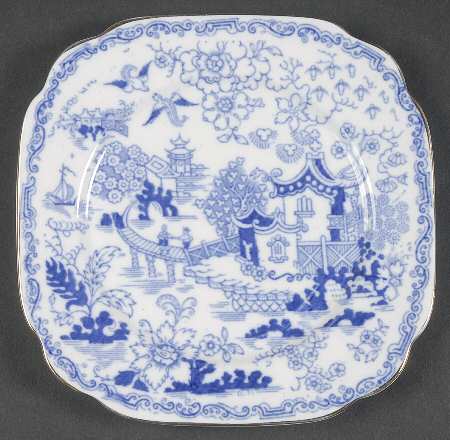 Blue Willow Square Dessert Plate