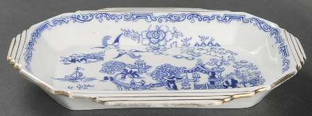 Blue Willow Rectangular Sweet Meat Dish