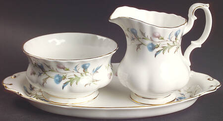 Brigadoon Creamer & Open Sugar with Tray