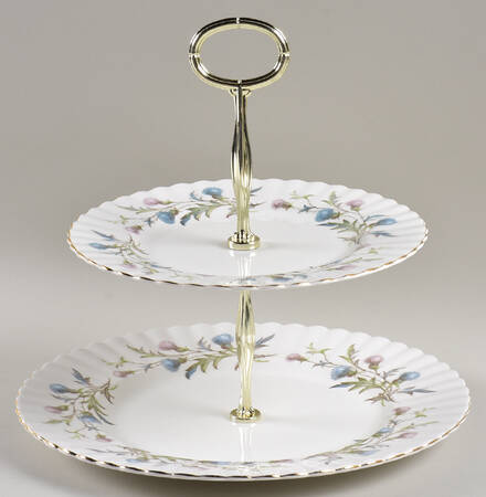 Brigadoon 6 5/8"-10"  2 Tiered Serving Tray (Dp, Sp) HC