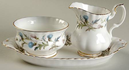 Brigadoon Mini Creamer & Open Sugar with Tray