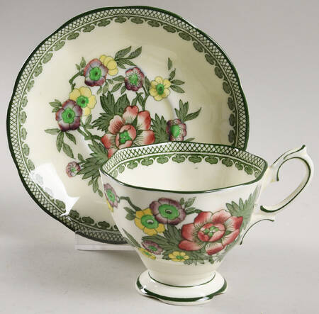 Canton Footed Cup & Saucer Set
