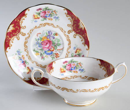 Canterbury Footed Cream Soup Bowl & Saucer Set