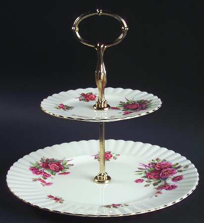 Centennial Rose 2 Tiered Serving Tray (Dinner&Bread/Butter Plate)