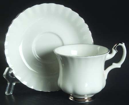 Chantilly Platinum Footed Demitasse Cup & Saucer Set