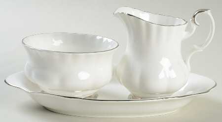 Chantilly Platinum Mini Creamer & Open Sugar with Tray